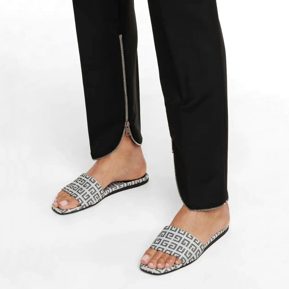 Givenchy 4G Flat Logo Slip On Vacation Denim Sandal